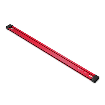 Customizable 17-inch aluminum socket rail with rubber endcaps for organization.